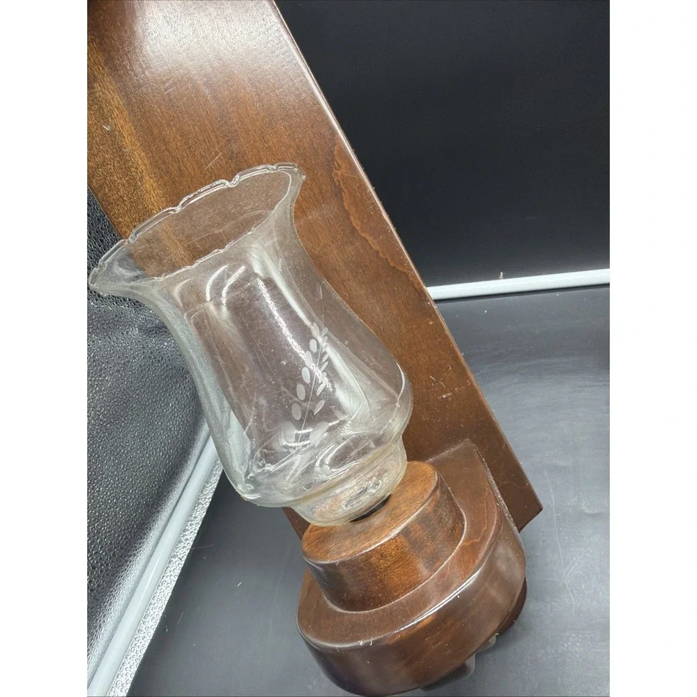 VTG Handmade Wooden Wall Sconces Candle Holders Votives 16